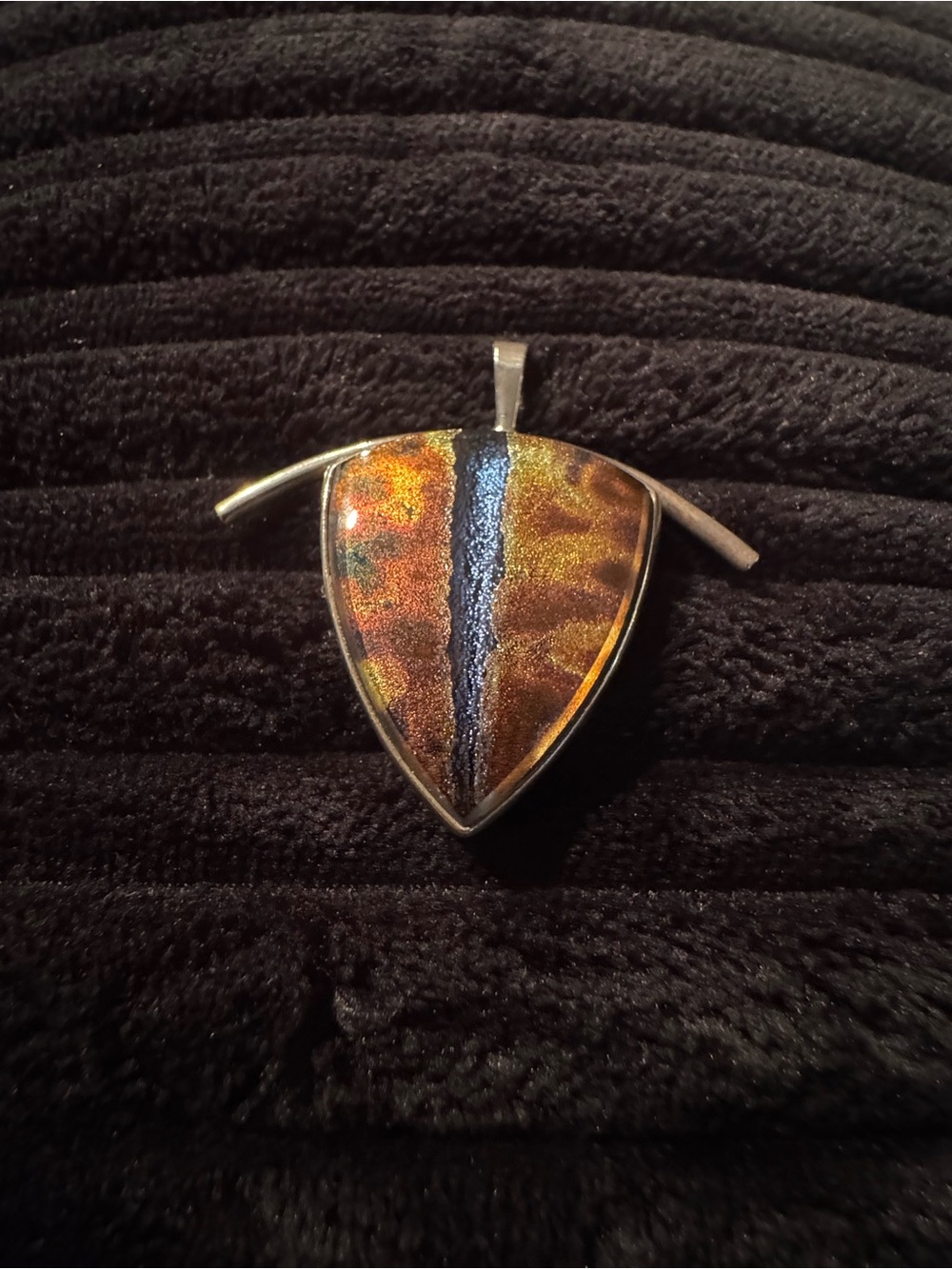 Handcrafted Amber-Bronze Glass Pendant Necklace - Women's Jewelry